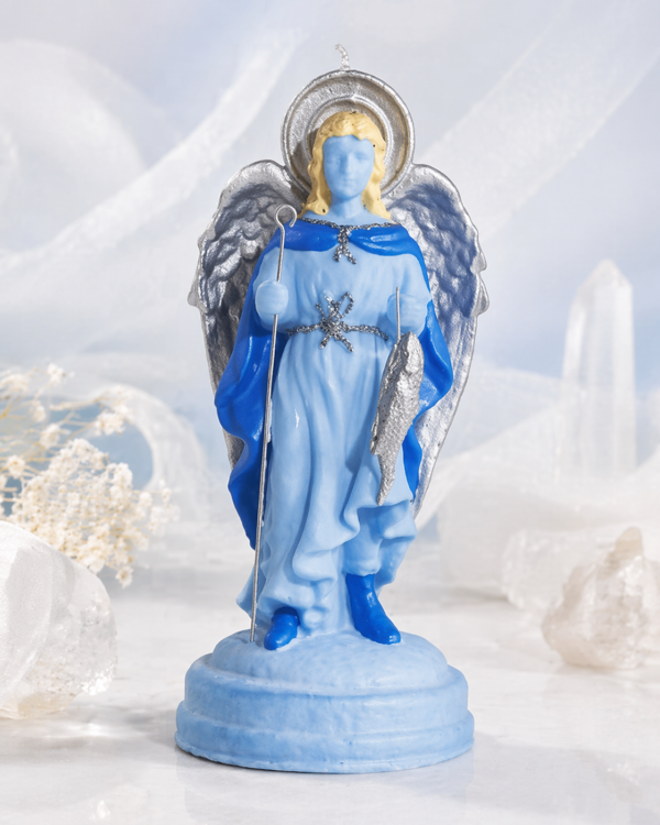 Anjo celestial com vela decorativa Arcángel Rafael